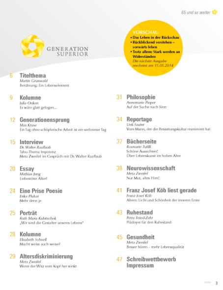 Inhaltsverzeichnis Ausgabe 3