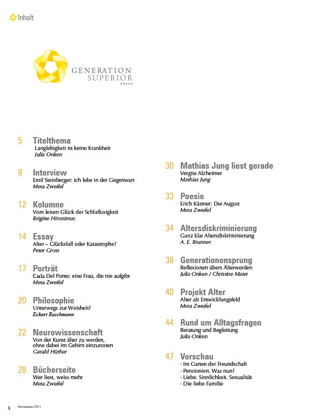 Inhaltsverzeichnis Ausgabe 1