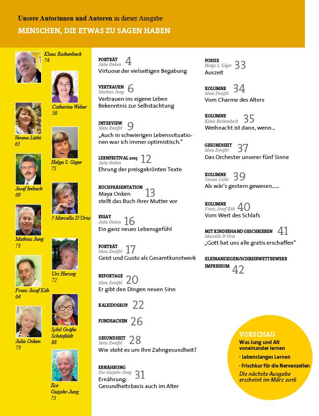 Inhaltsverzeichnis Ausgabe 10