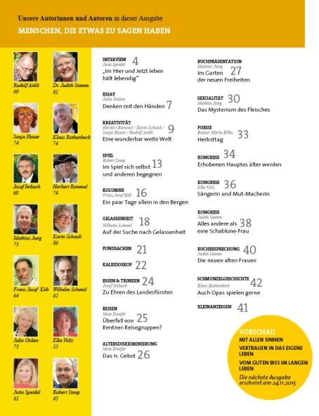 Inhaltsverzeichnis Ausgabe 9